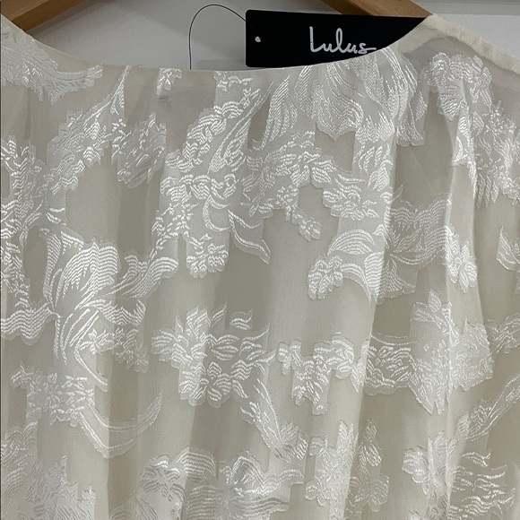 Lulu's Cream Color Long Sleeve V-Neck Dress - Picture 4 of 5